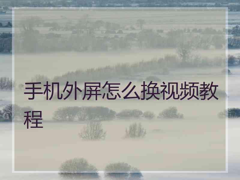 手机外屏怎么换视频教程