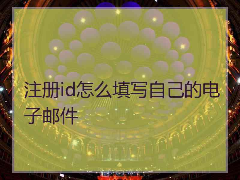 注册id怎么填写自己的电子邮件