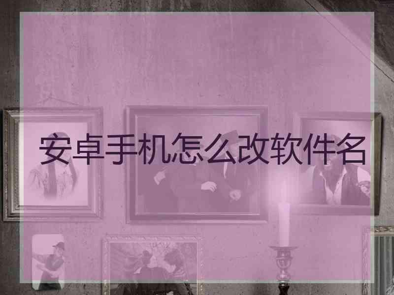 安卓手机怎么改软件名