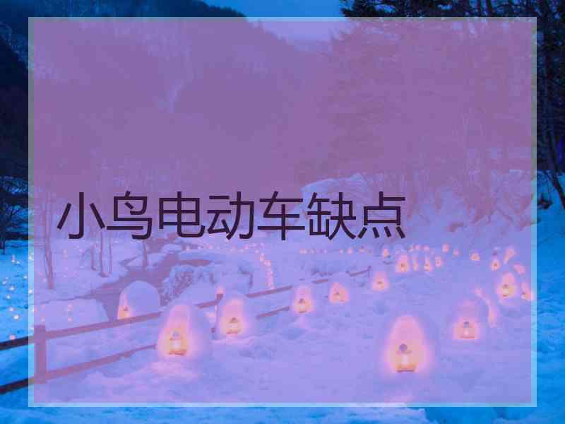 小鸟电动车缺点