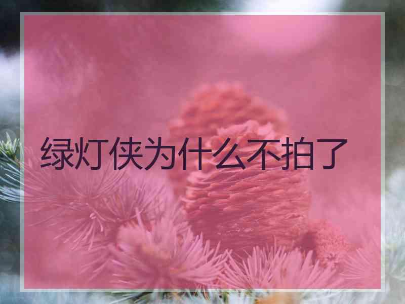 绿灯侠为什么不拍了