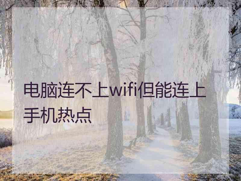 电脑连不上wifi但能连上手机热点
