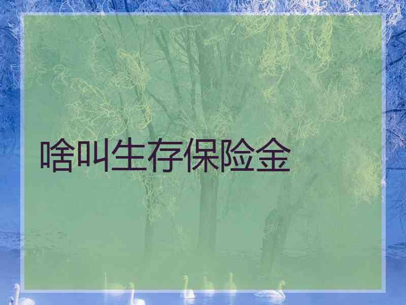 啥叫生存保险金