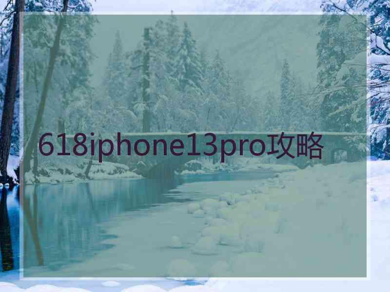 618iphone13pro攻略