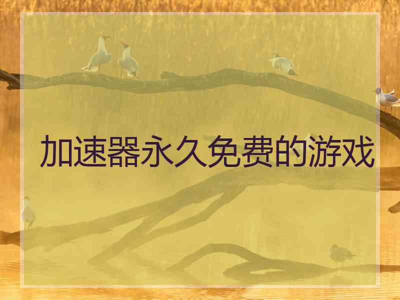 加速器永久免费的游戏