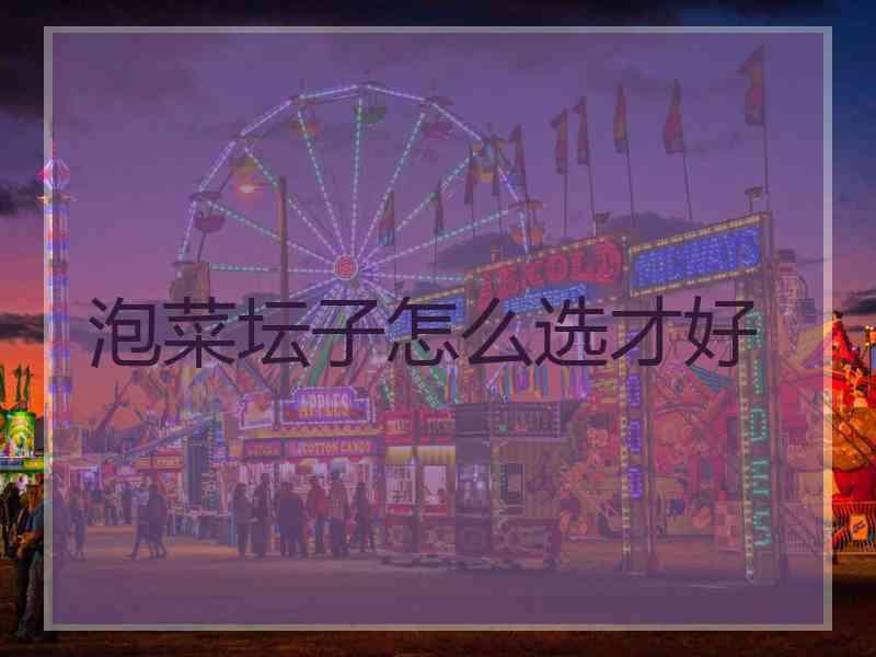 泡菜坛子怎么选才好