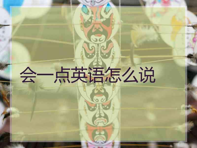 会一点英语怎么说