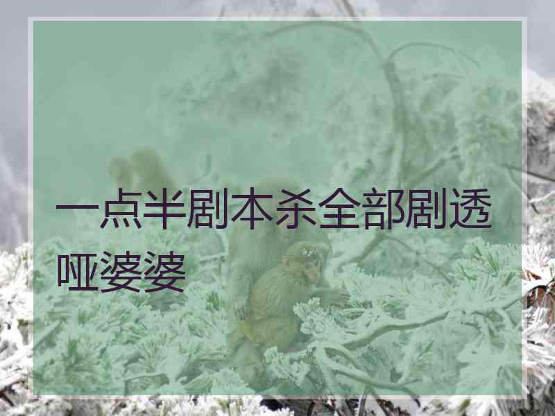 一点半剧本杀全部剧透哑婆婆