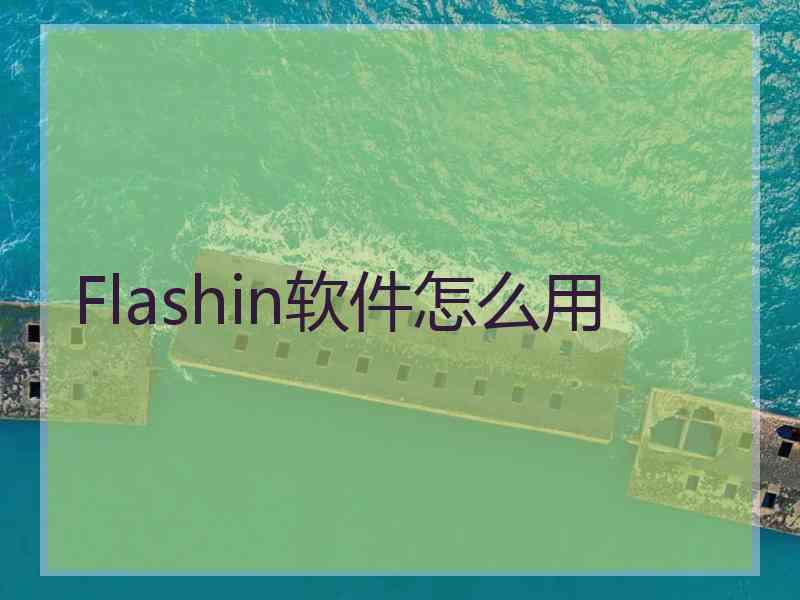 Flashin软件怎么用