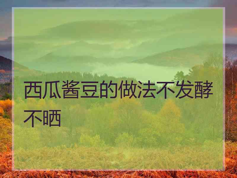 西瓜酱豆的做法不发酵不晒