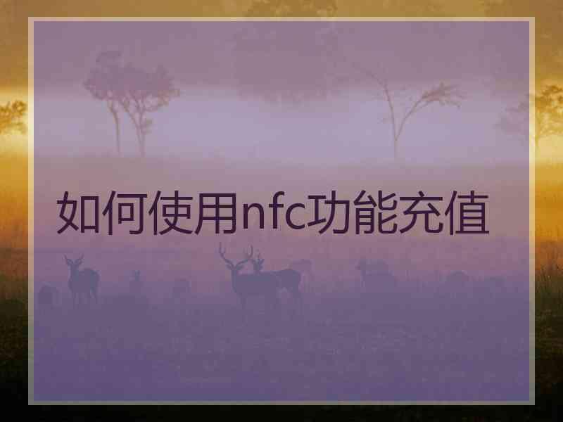如何使用nfc功能充值