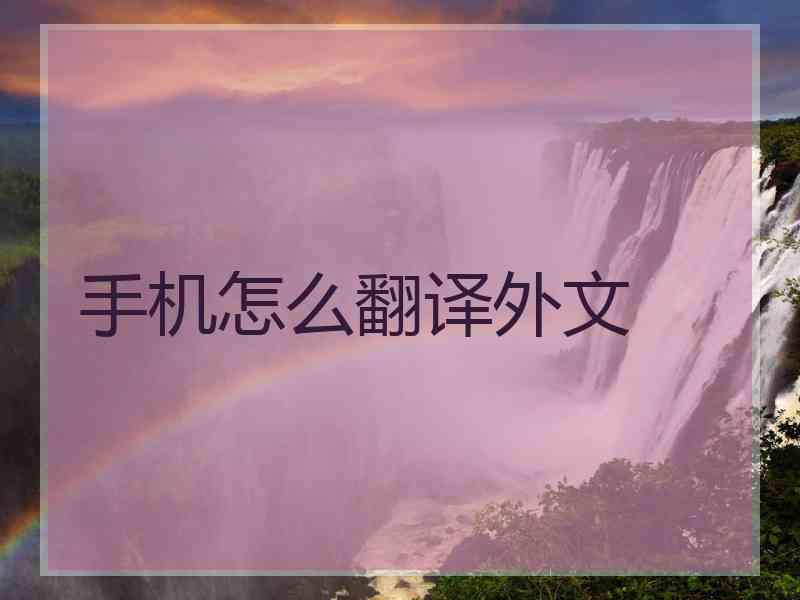 手机怎么翻译外文