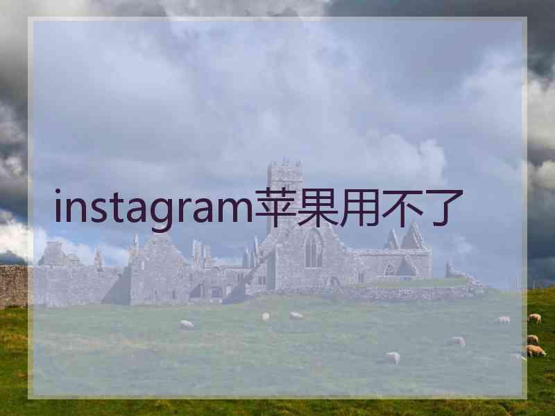 instagram苹果用不了