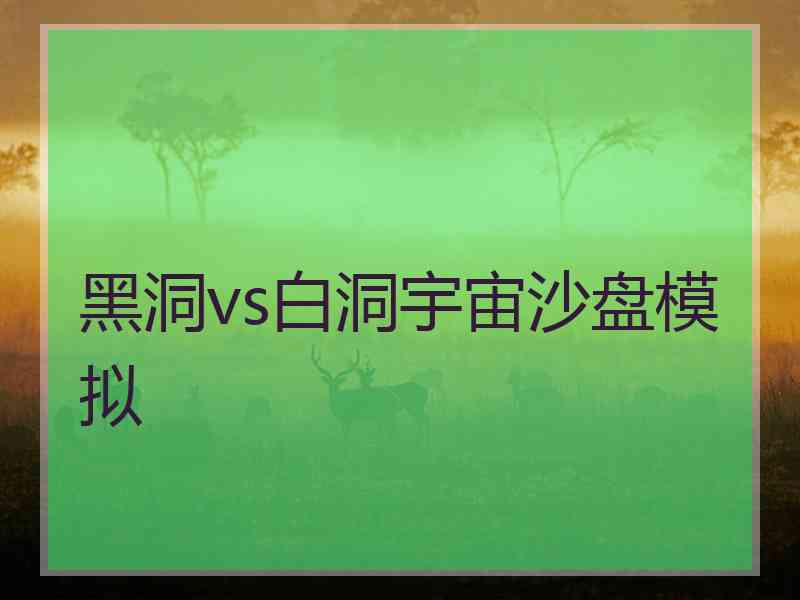 黑洞vs白洞宇宙沙盘模拟
