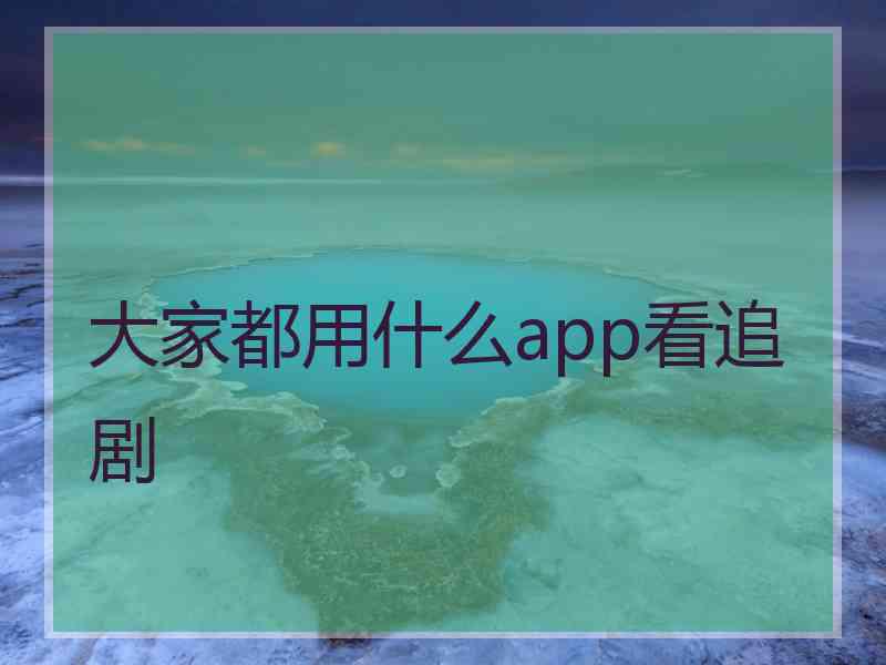 大家都用什么app看追剧
