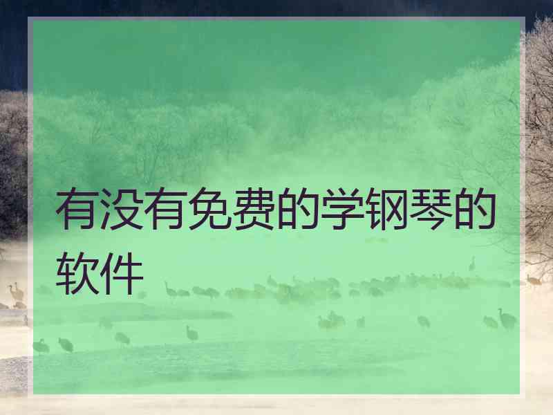 有没有免费的学钢琴的软件