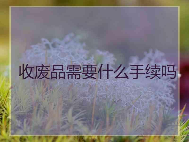 收废品需要什么手续吗