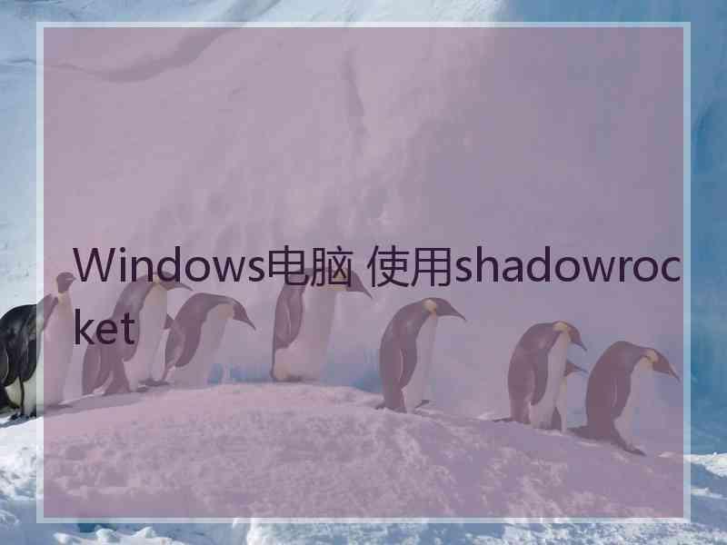 Windows电脑 使用shadowrocket