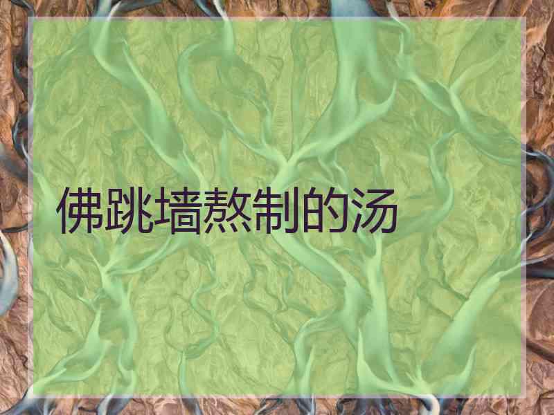 佛跳墙熬制的汤