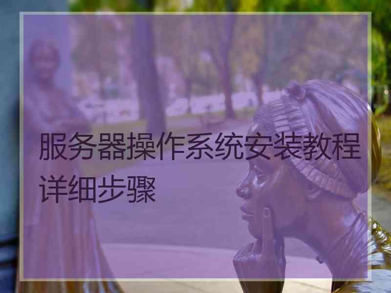 服务器操作系统安装教程详细步骤