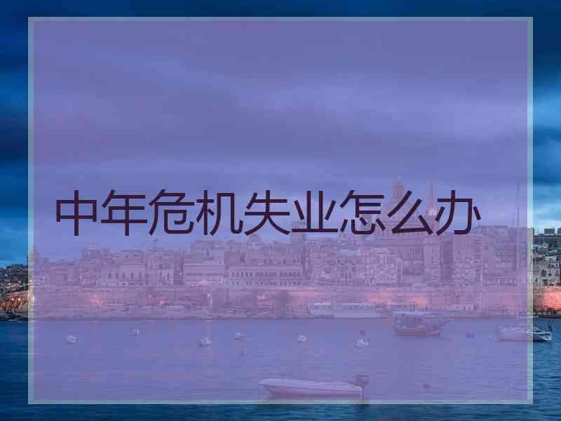 中年危机失业怎么办