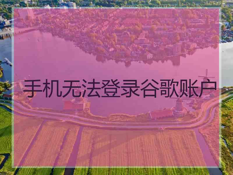 手机无法登录谷歌账户