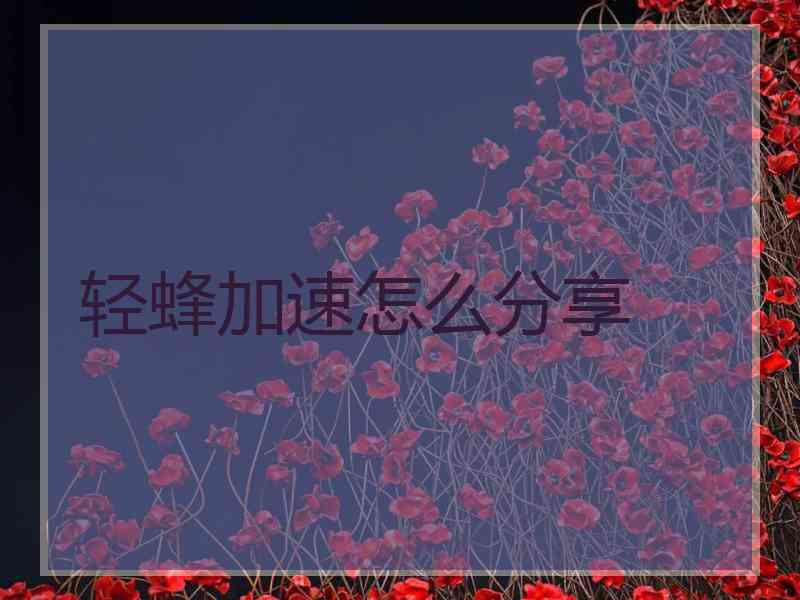 轻蜂加速怎么分享