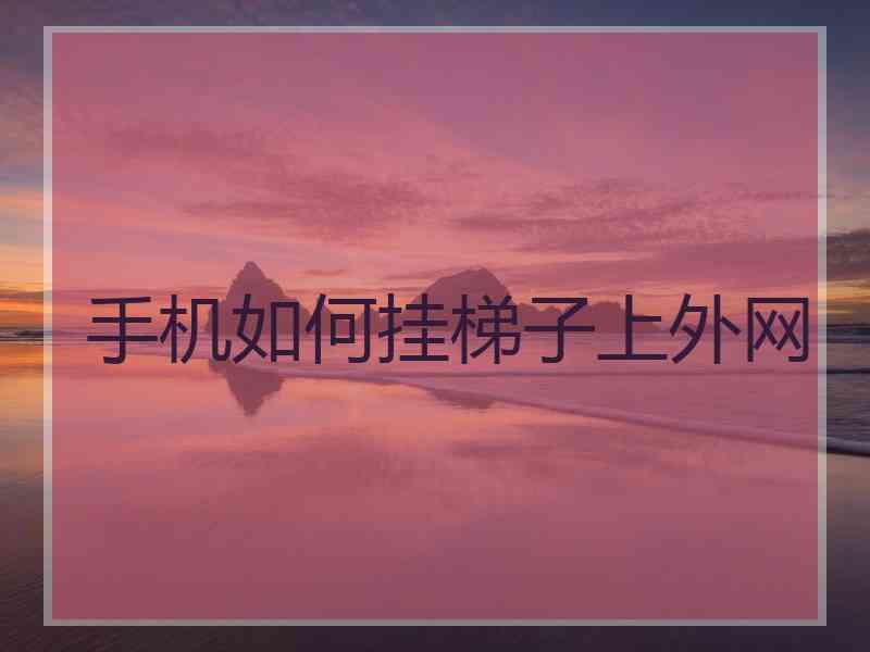 手机如何挂梯子上外网