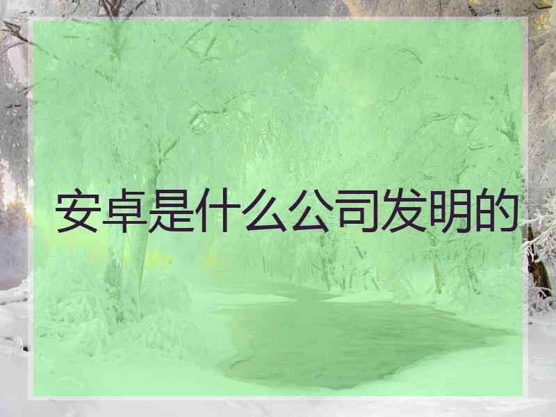 安卓是什么公司发明的