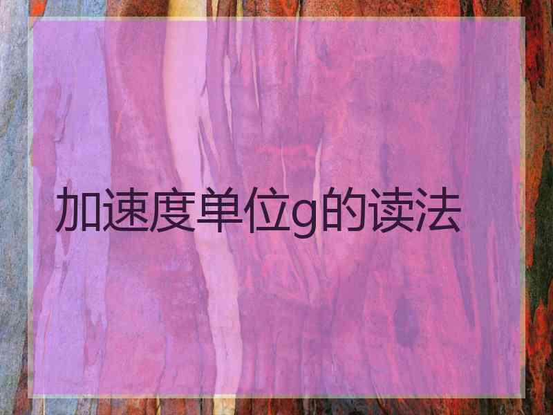 加速度单位g的读法