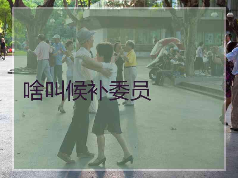 啥叫候补委员