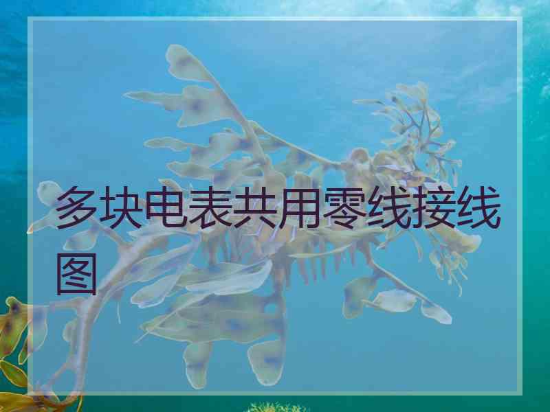 多块电表共用零线接线图