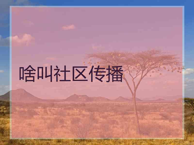 啥叫社区传播