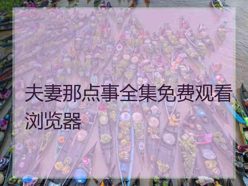 夫妻那点事全集免费观看浏览器