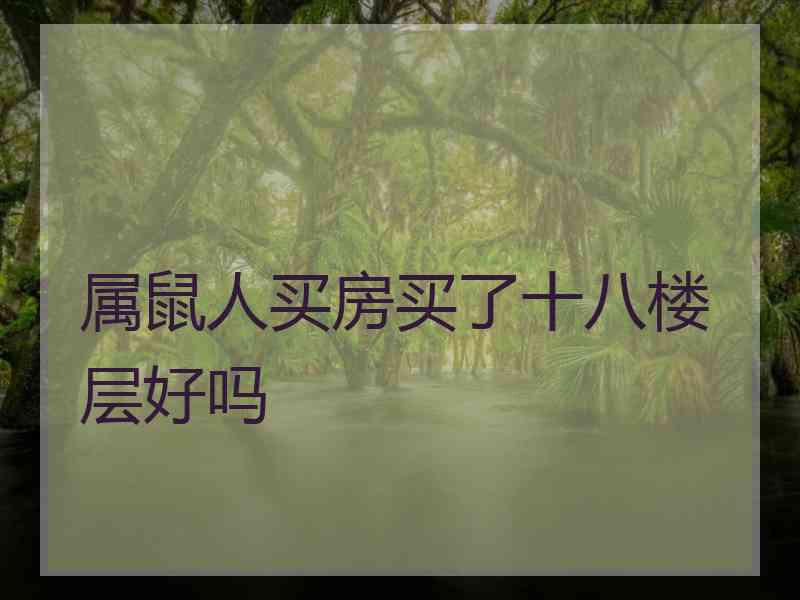 属鼠人买房买了十八楼层好吗