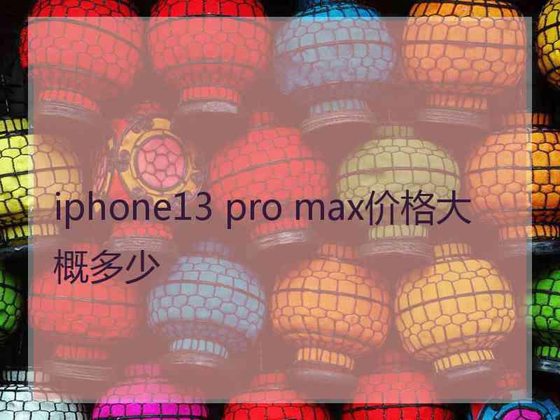 iphone13 pro max价格大概多少