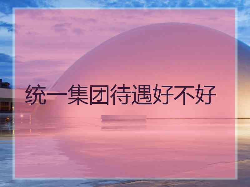 统一集团待遇好不好