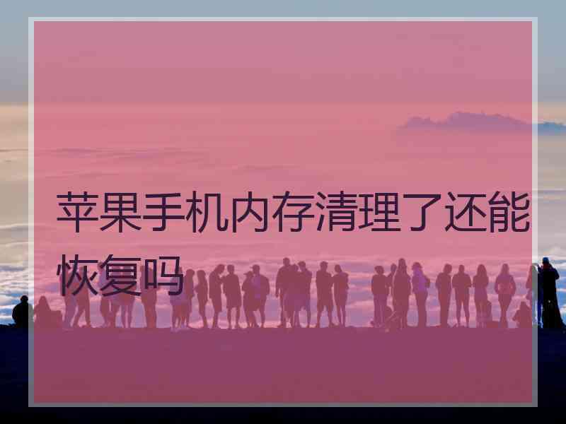 苹果手机内存清理了还能恢复吗
