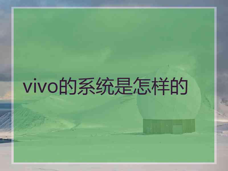vivo的系统是怎样的