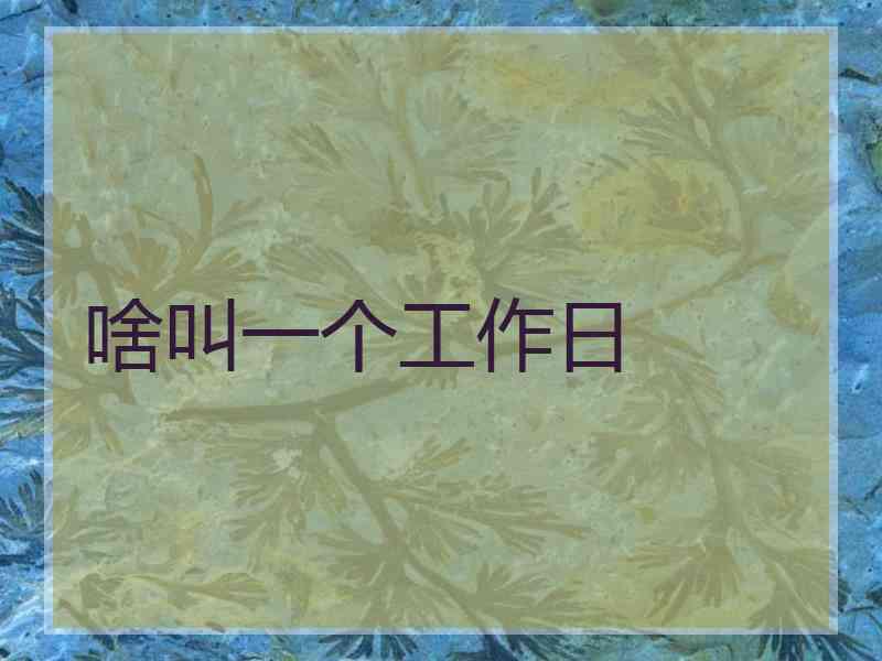 啥叫一个工作日