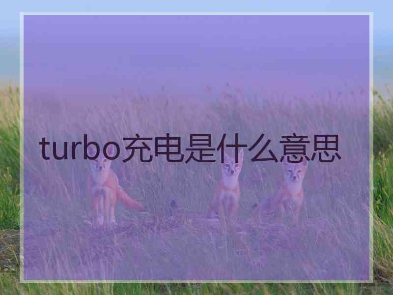 turbo充电是什么意思