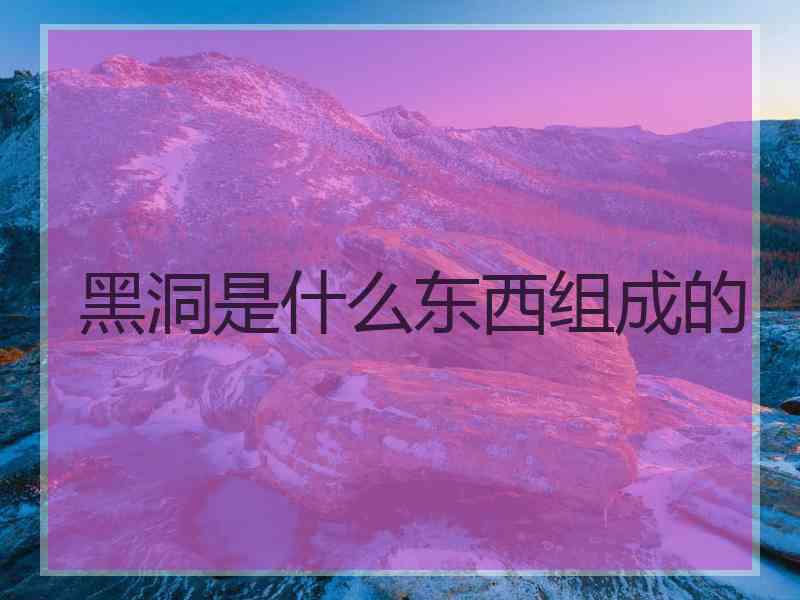 黑洞是什么东西组成的