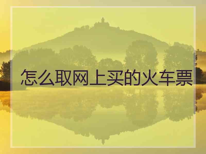 怎么取网上买的火车票