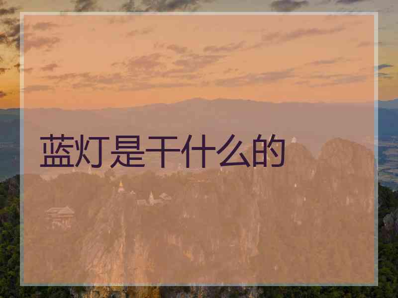 蓝灯是干什么的