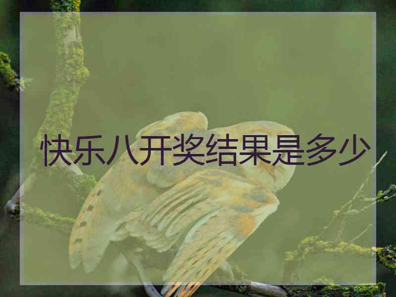 快乐八开奖结果是多少